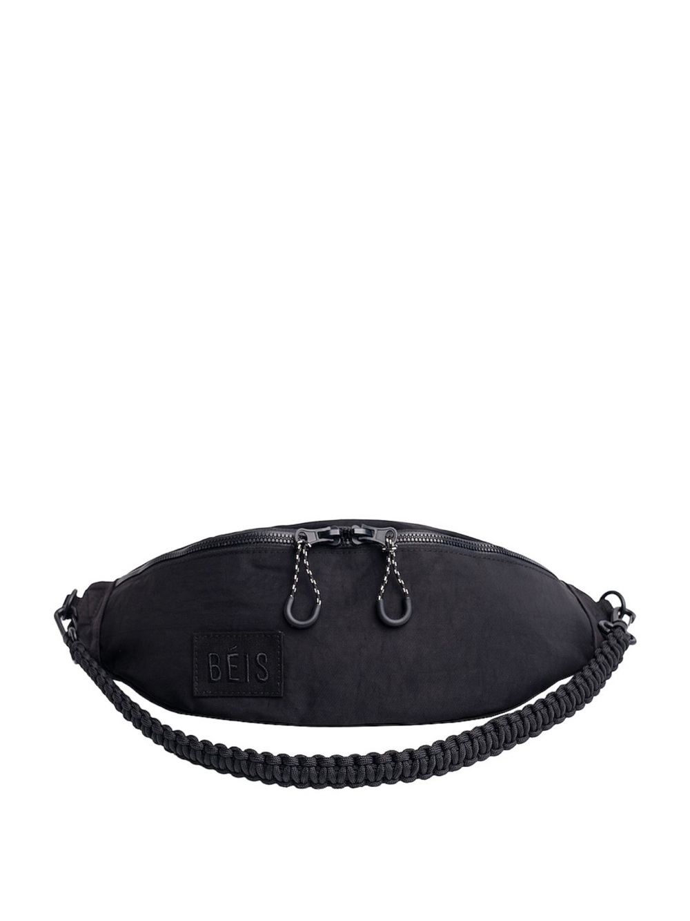 BEIS Black Braided-Strap Waist Bag